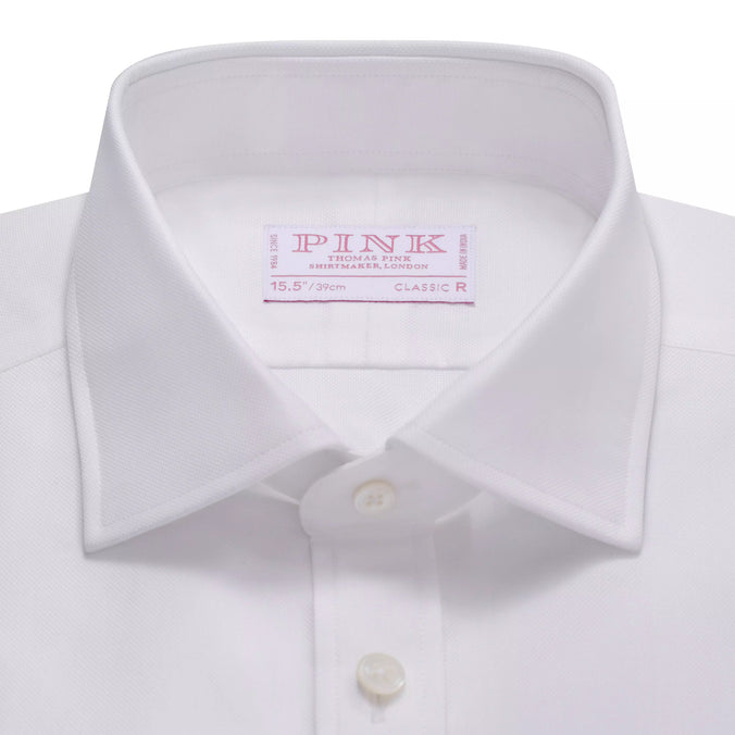 White Classic Fit Double Cuff Royal Oxford Formal Shirt