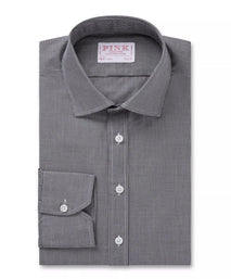 Black & White Slim Fit Micro Gingham Check Formal Shirt