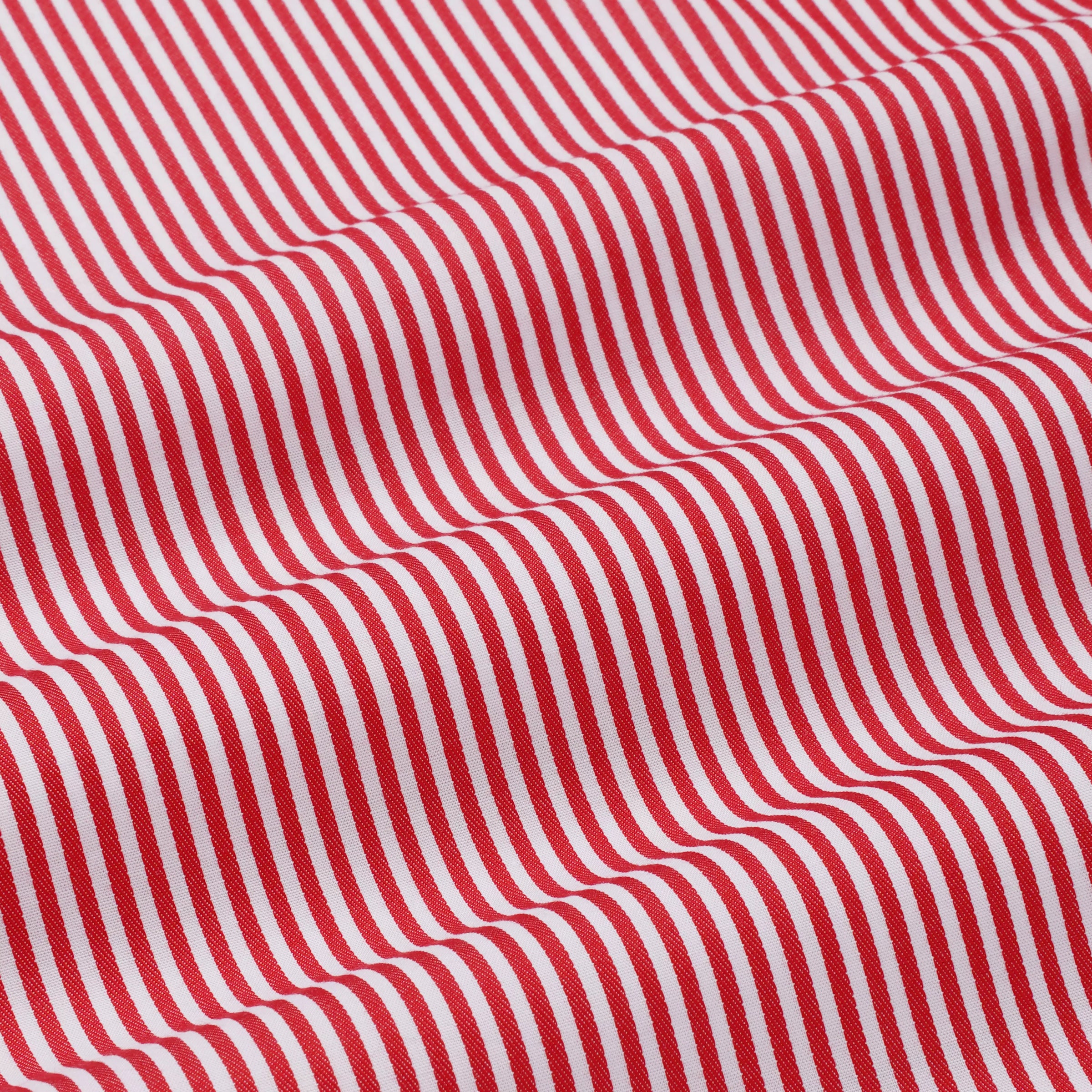 Red & White Tailored Fit Capri Stripe Shirt Formal Shirt