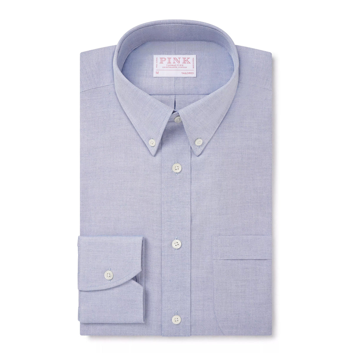 Pale Blue Tailored Fit Smart Casual Button Down Fine Oxford Shirt