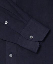 Navy Slim Fit Essential Linen Formal Shirt