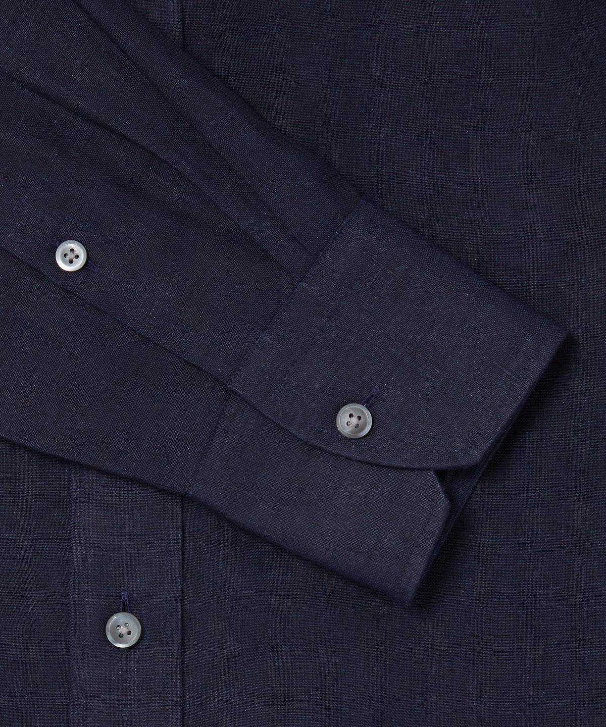 Navy Slim Fit Essential Linen Formal Shirt