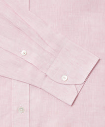 Pale Pink Slim Fit Essential Linen Formal Shirt