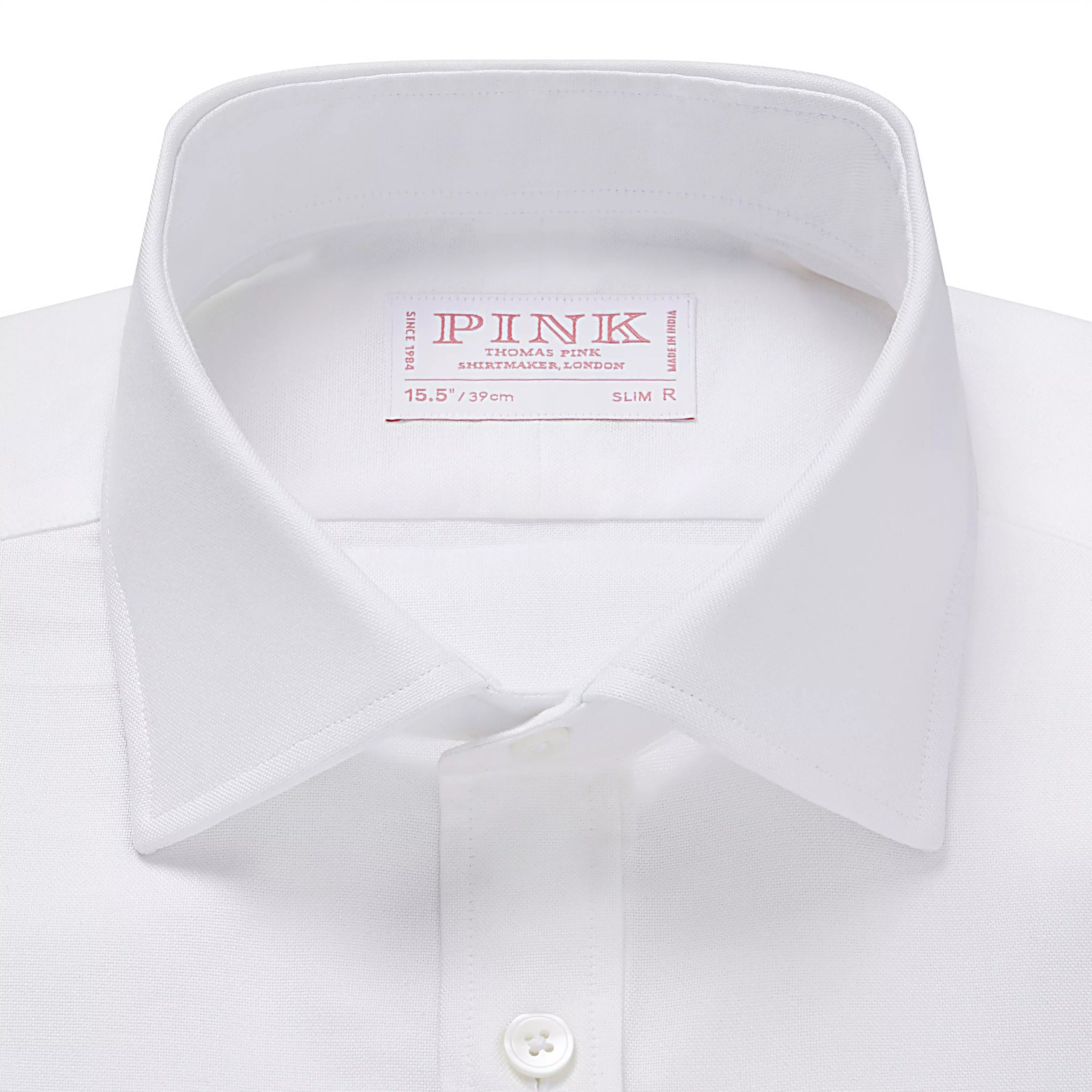 White Slim Fit Double Cuff Cotton Oxford Formal Shirt